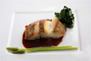 第05回['12.05.15]： 鮮魚　アイナメのポワレに江戸川の小松菜を添えて　赤ワイン風味のソースで